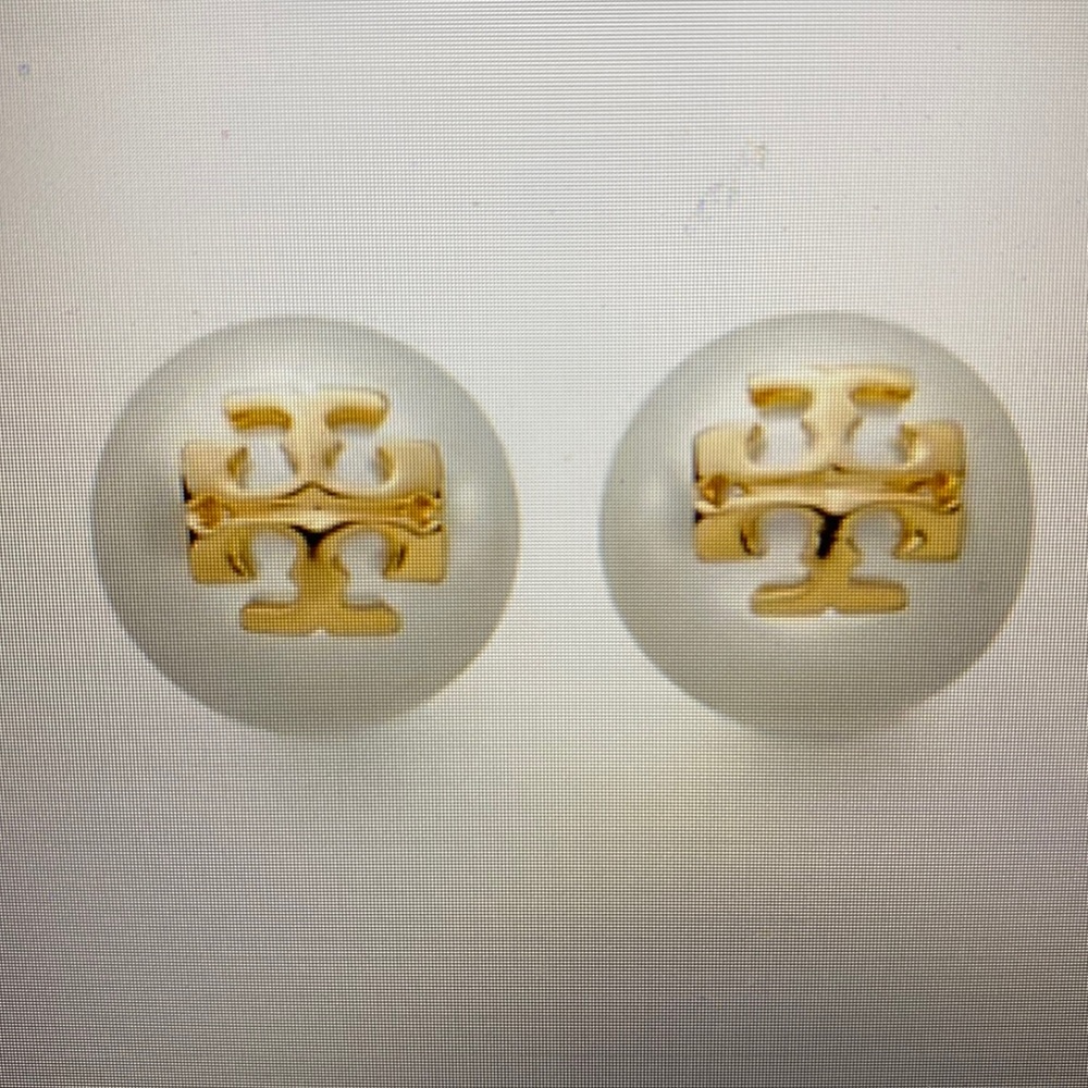 Tory Burch Crystal-Pearl Pierced Earrings